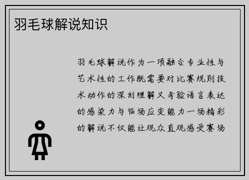 羽毛球解说知识